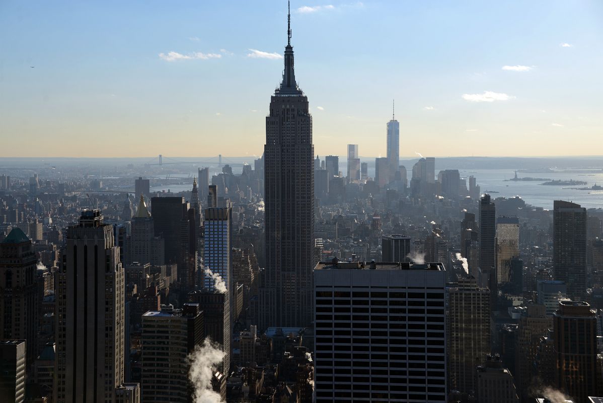 New York City Top Of The Rock 03A South Empire State Building To Financial District Close Up Afternoon